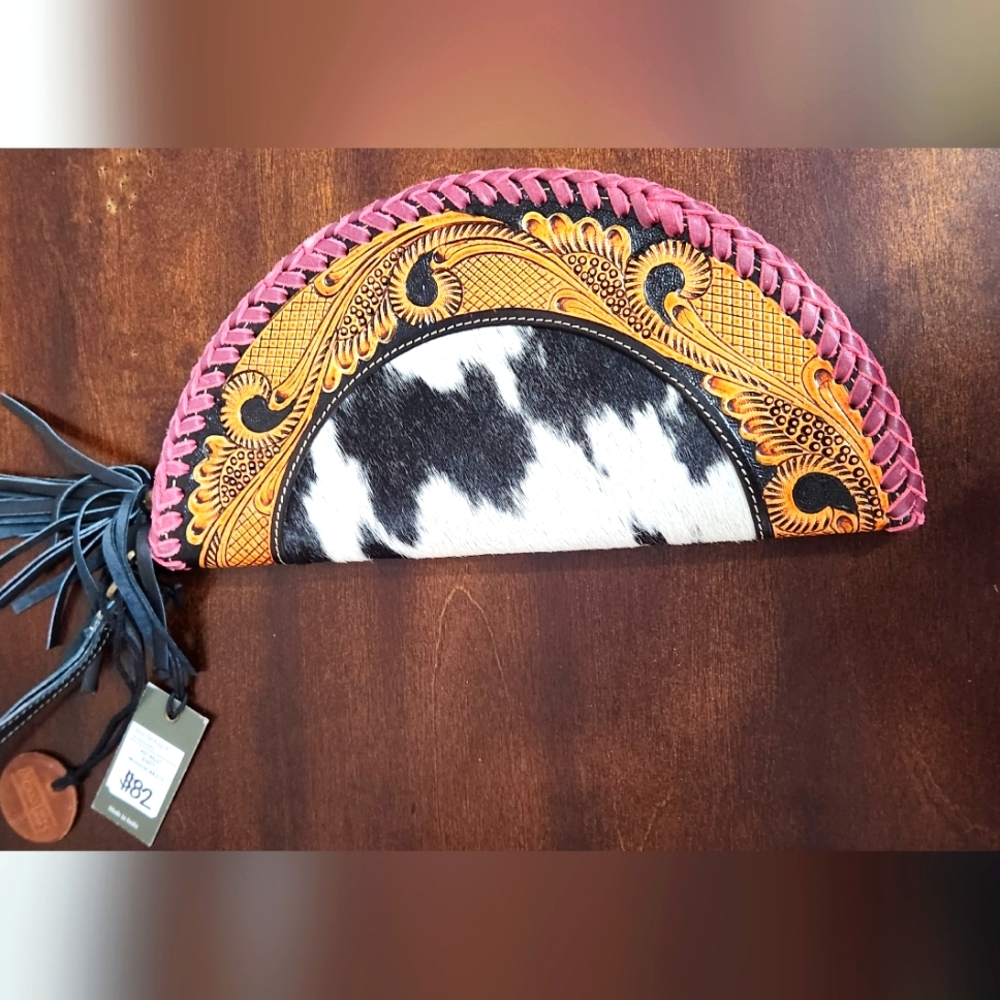 Maya leather wristlet